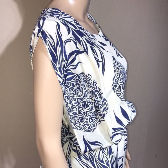 100% silk pineapple print dress size Medium by I. Maddine - Picture 5 of 10
